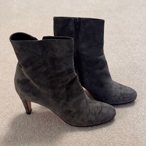 Louboutin Gray Veau Velours 70mm Bootie
